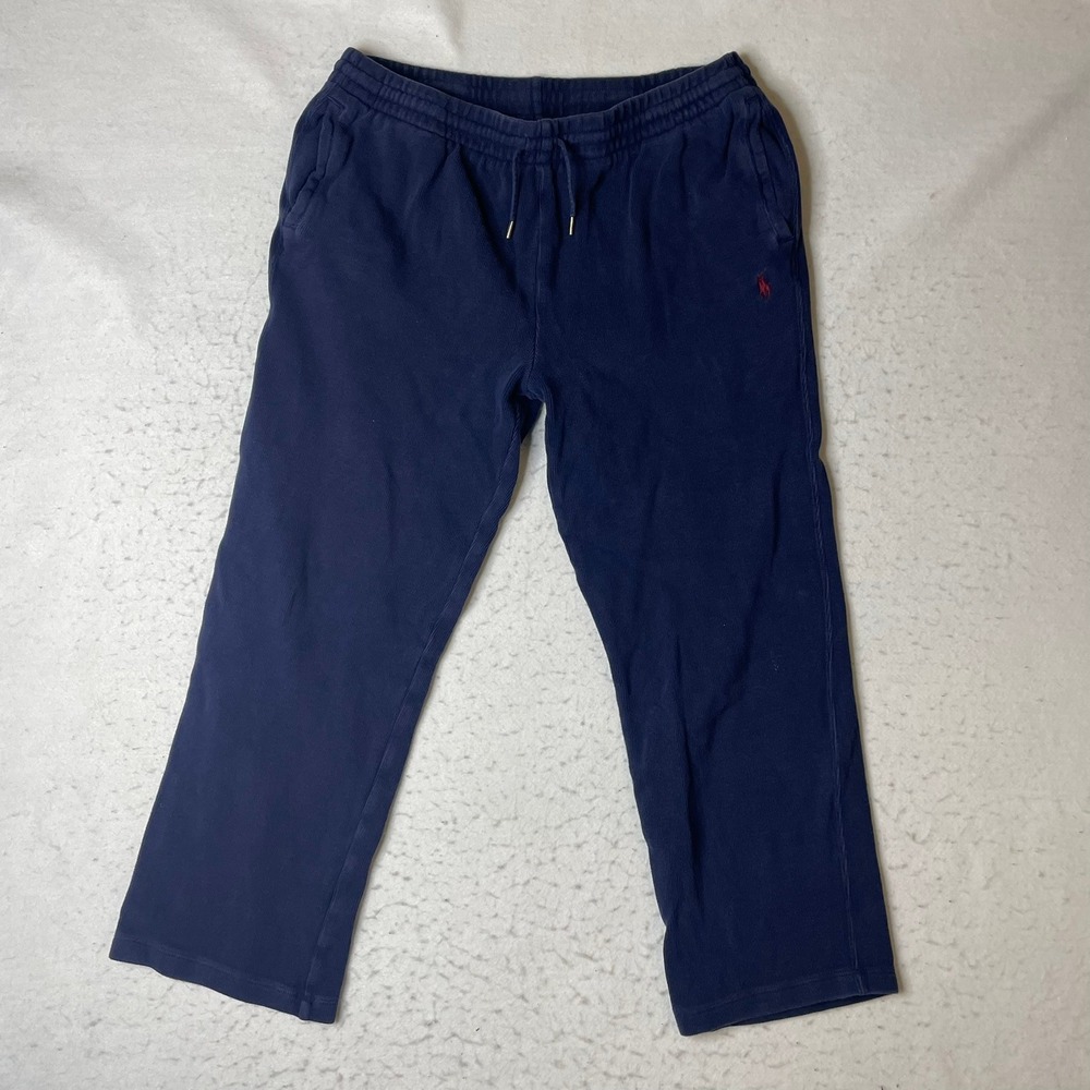Polo Ralph Lauren Sweatpants Mens Medium Navy Blue Drawstring Pony Logo Lounge